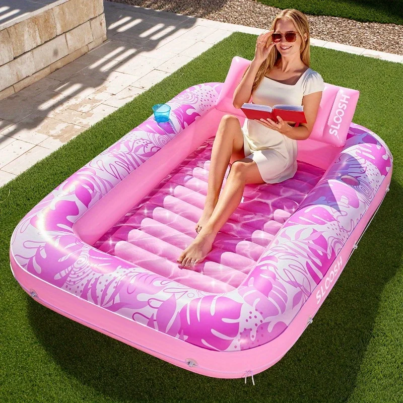 Enhanced Inflatable Pool Lounger – Floating Water Chair with Backrest Armrest Multi-Color Adult Pool Float High-Performance