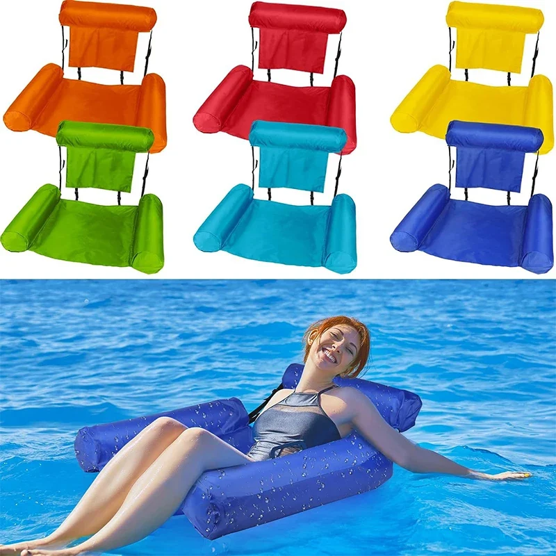 First-Class Inflatable Pool Lounger – Floating Chair with Backrest Armrests Multi-Color Summer Float Premium