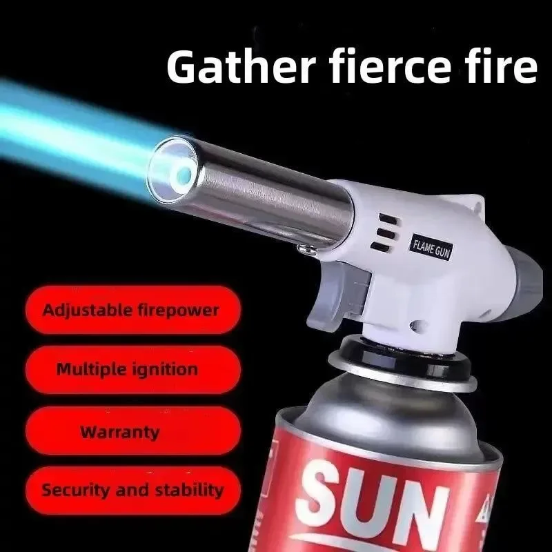 Organic Adjustable Butane Flame Gun for Camping Baking BBQ and Crafts Green