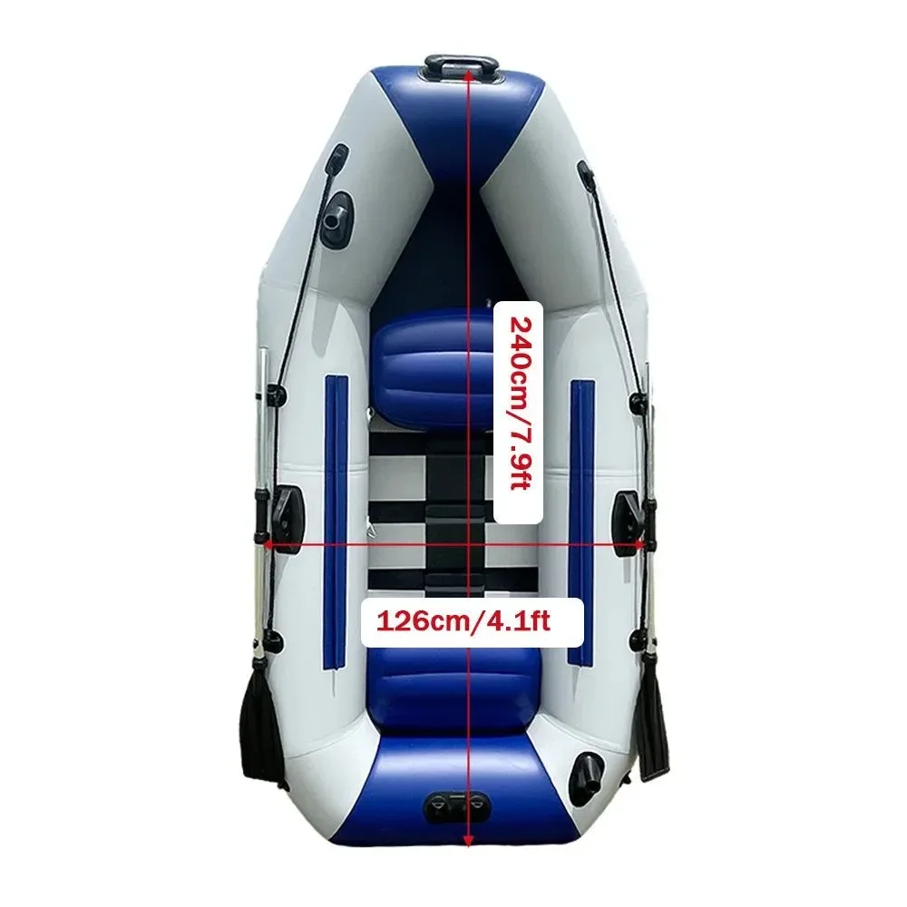 Responsible 7.9ft Inflatable Fishing Boat 240kg Capacity 3-Person PVC Dinghy with Slat Floor Oars Natural