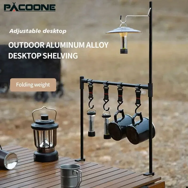 Authentic Portable Aluminum IGT Lantern Gear Hanging Stand with Detachable Shelf Trendy