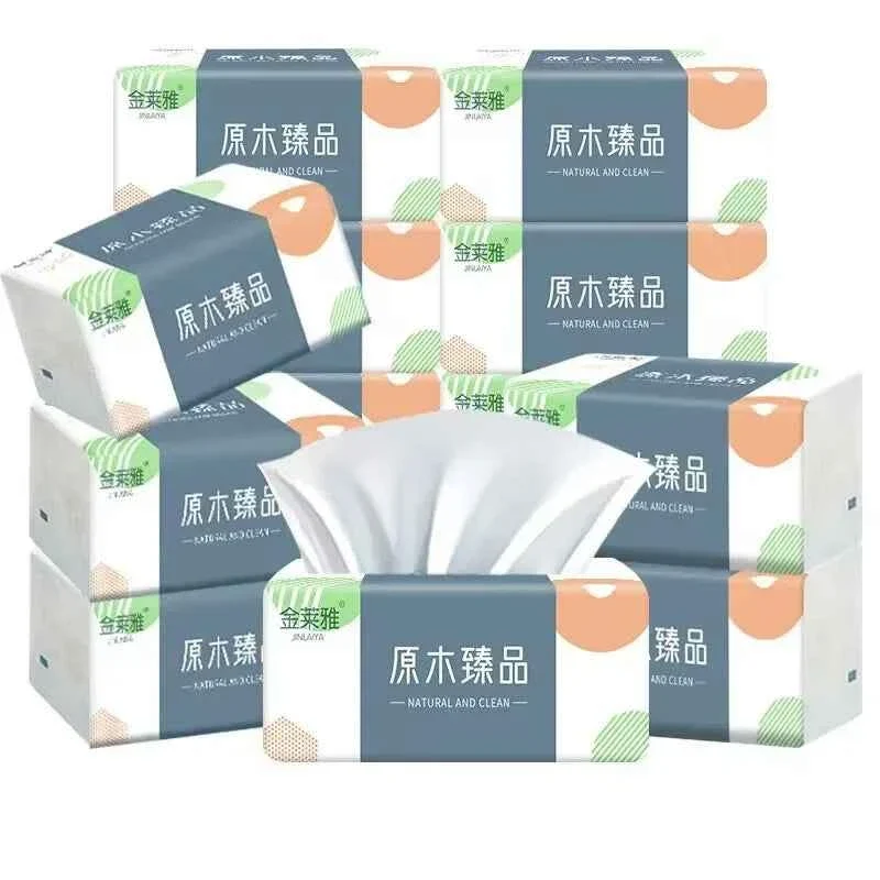 Traditional Wood Pulp Facial Tissues 4 6 8 Packs – Soft Disposable Napkins for Home Office Easy-to-Use