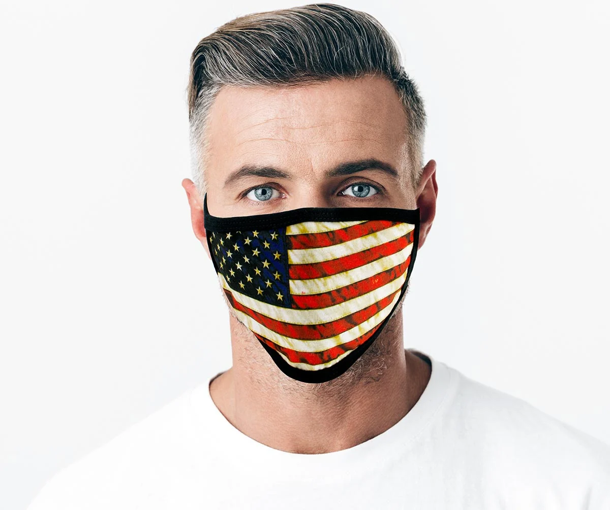 Specialty Milwaukee Leather FMD1014 ‘USA Flag’ 100 Cotton Protective Face Mask with Optional Filter Pocket Easy-to-Use