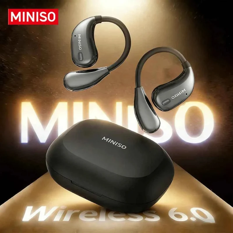 Enhanced MINISO X33 Bluetooth Open-Ear Wireless Earbuds with AI Smart Translation 50H Battery Life Noise Cancellation Elite