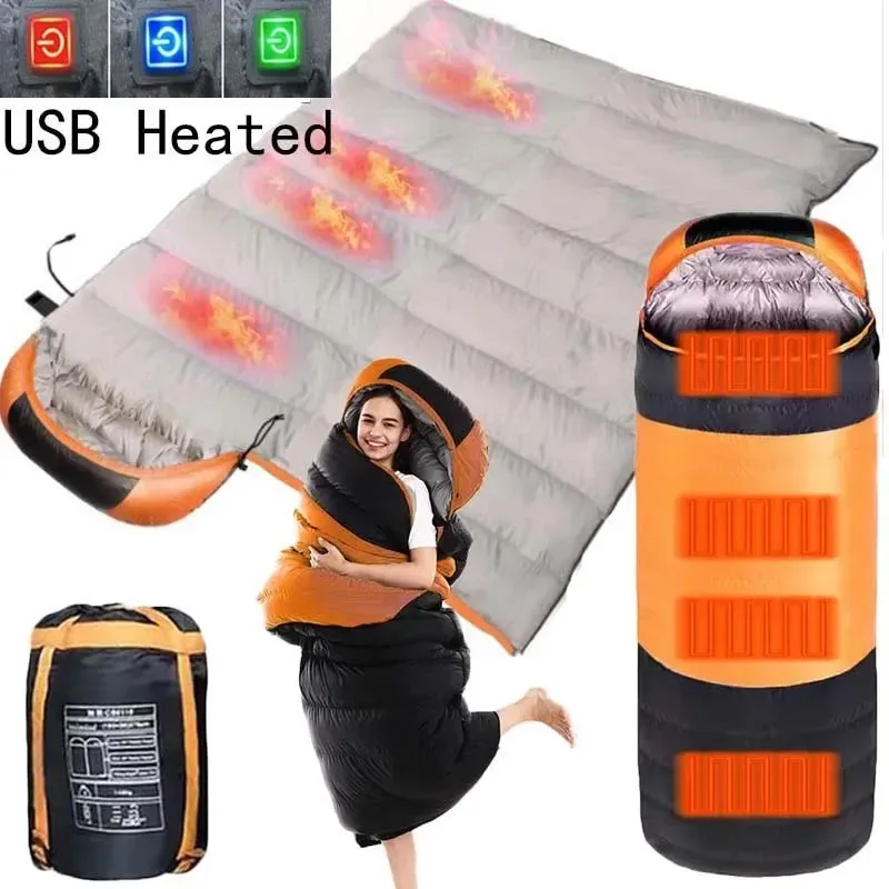 Original USB Heated Sleeping Bag – Waterproof Lightweight Winter Gear with 4-Zone Heating Fine