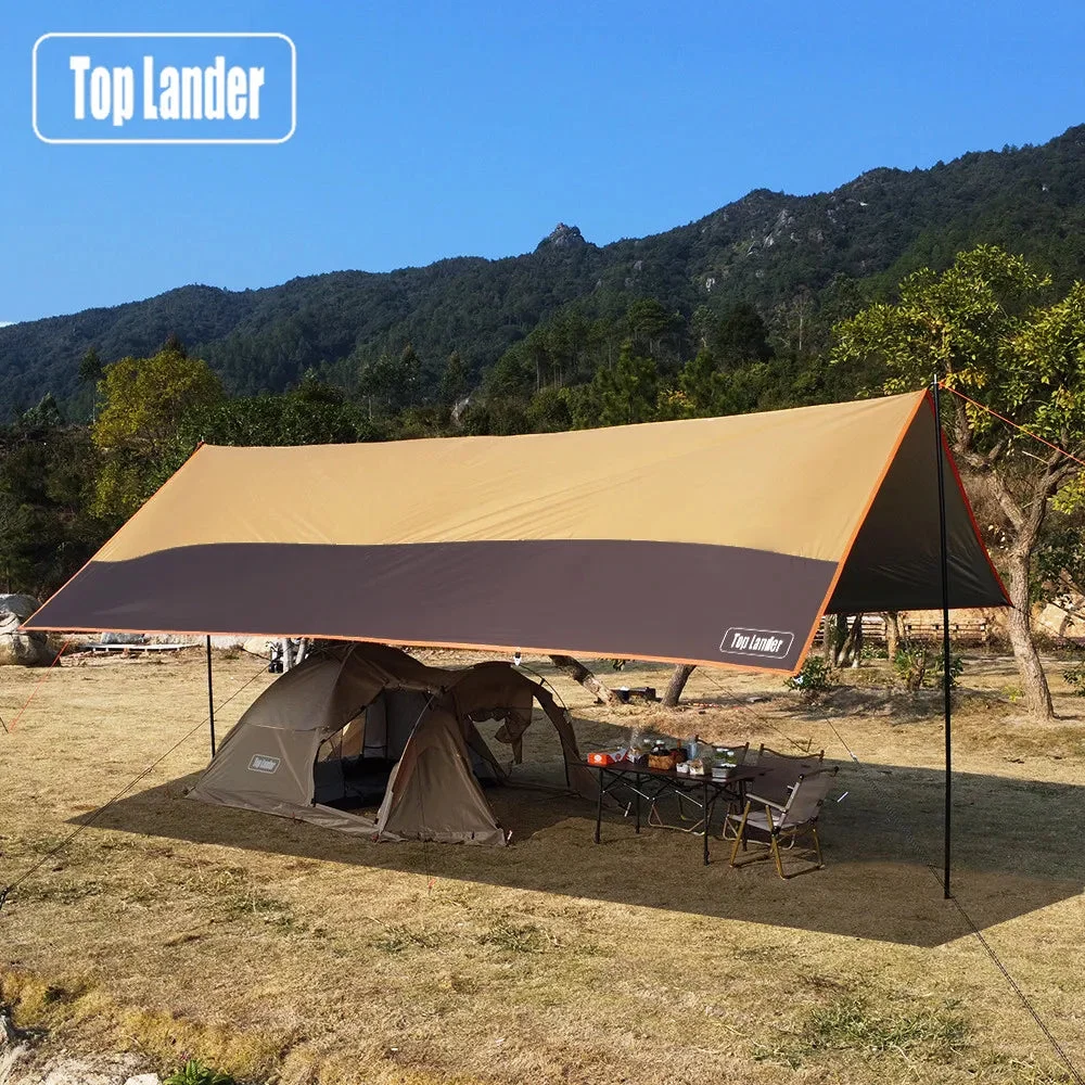 Casual Large Waterproof Camping Tarp 4×6m – Outdoor Canopy Sun Shelter for Camping Picnic Beach Practical