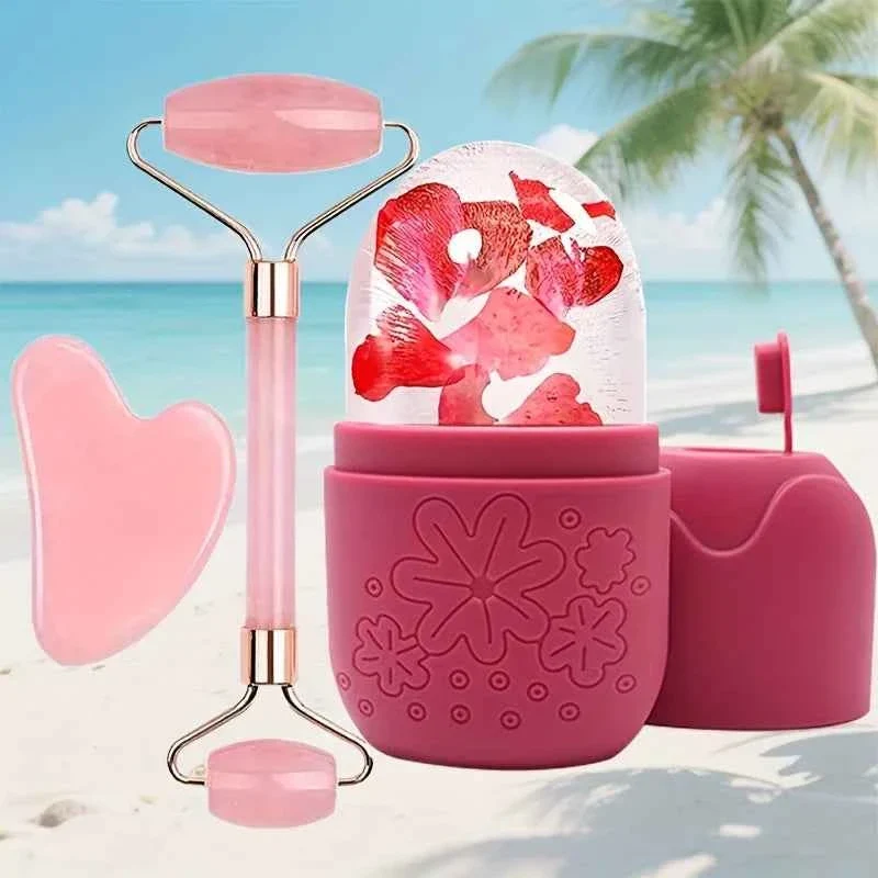 Detailed 3-in-1 Ice Face Roller Gua Sha Facial Skincare Set – Cooling Massage Beauty Tool Set for Face Care Advanced