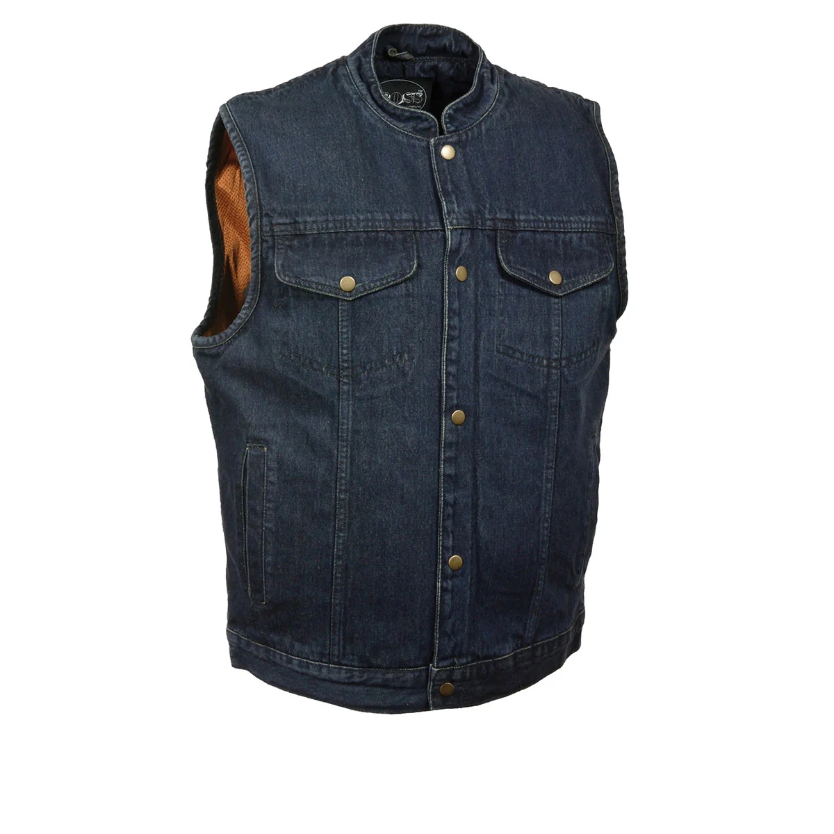 Sophisticated M Boss Motorcycle Apparel Apparel BOS13520 Men’s Blue Denim Snap Front Club Style Motorcycle Rider Vest Effective