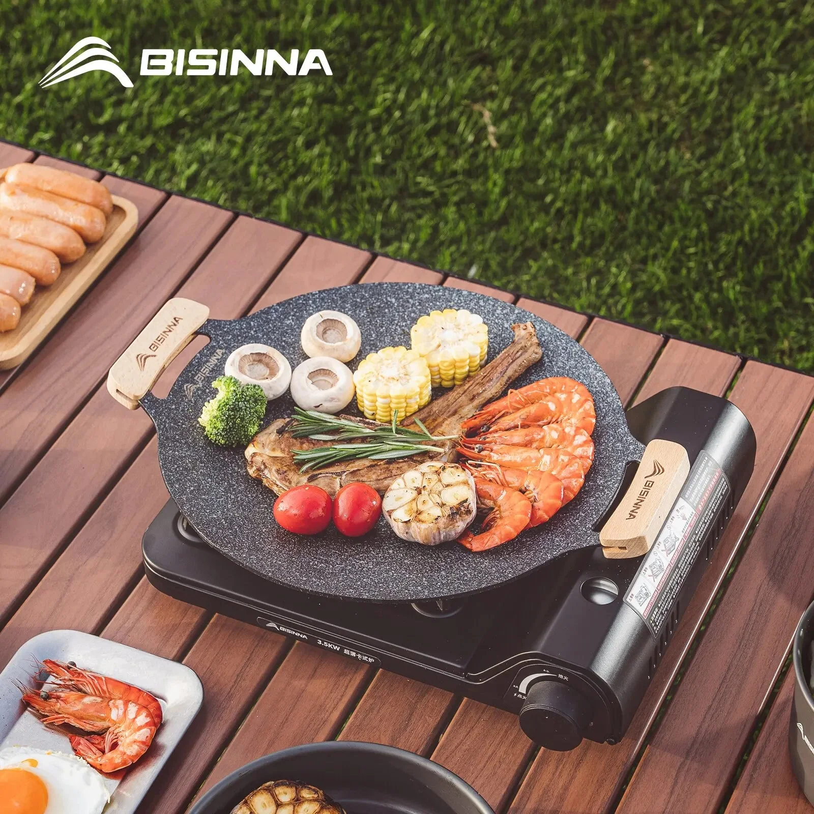 Advanced 30CM Non-Stick BBQ Grill Pan – Portable Outdoor Camping Grill Plate for Stovetop Barbecue Cooking Comfortable