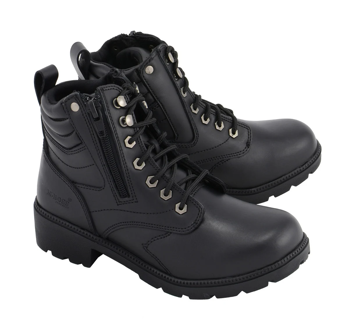 Verified M Boss Motorcycle Apparel BOS49300 Ladies 7 inch Black Rally Style Leather Motorcycle Boots Lightweight