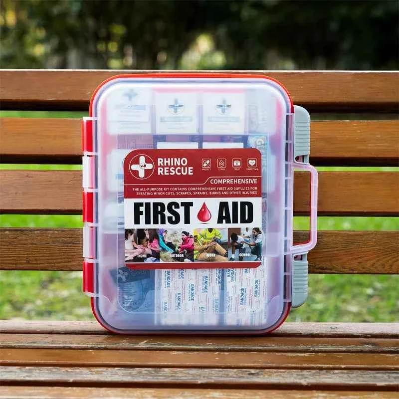 Sustainable RHINO RESCUE 350 Piece First Aid Kit OSHA Emergency Medical Supplies with Portable Case for Home Office School Trusted