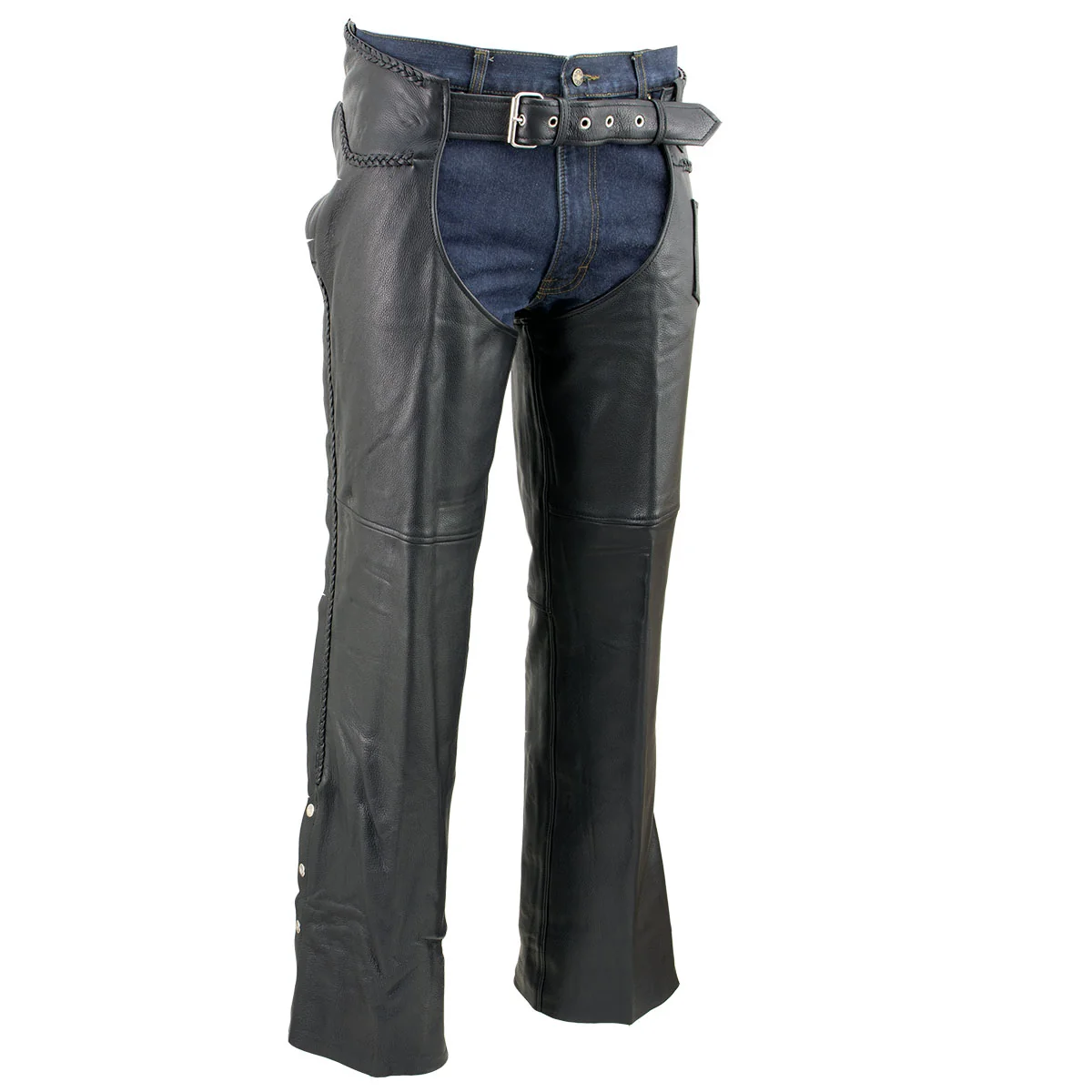 Contemporary Event Leather EL1117BBO Men’s Black Classic ‘Braided’ Leather Chaps Fast