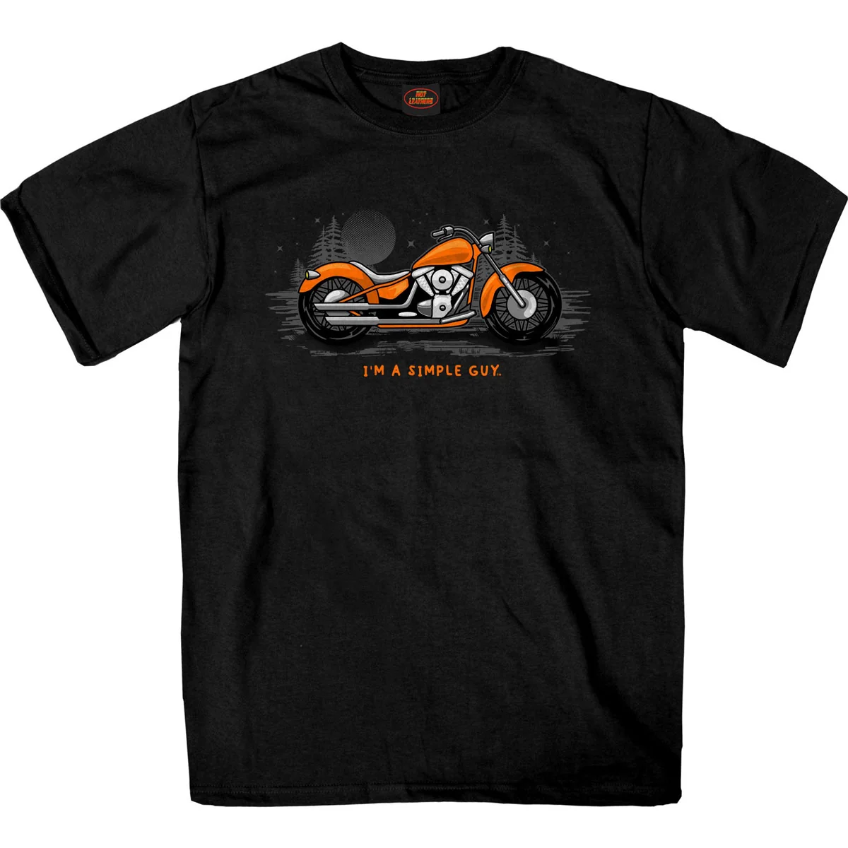 Original Hot Leathers GMS1536 Men s Black I’m a Simple Guy T-Shirt Fast