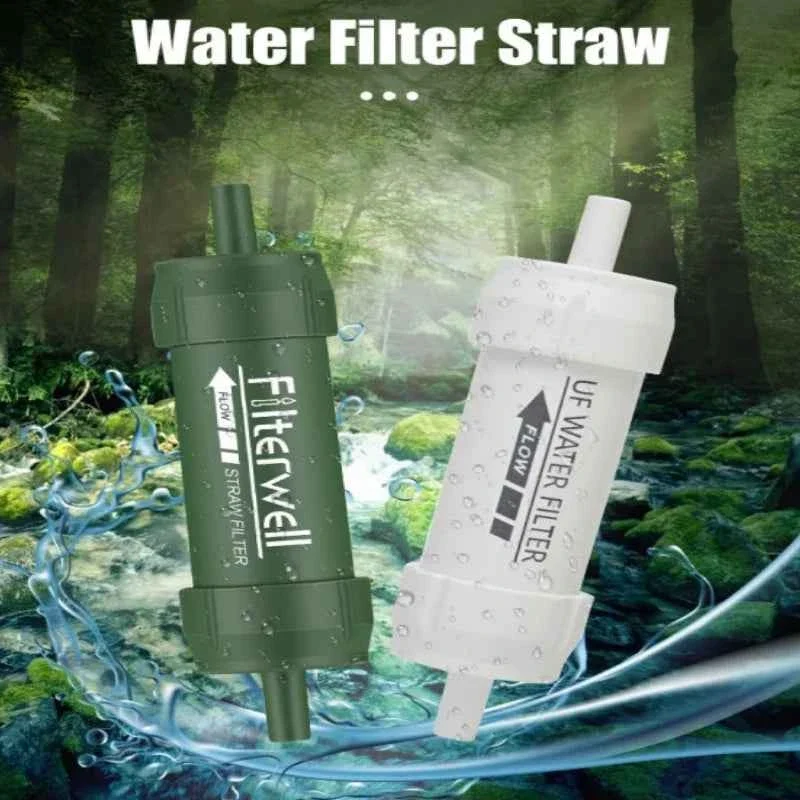 User-Friendly Filterwell Portable Mini Water Filter Straw with 0.01-Micron UF Membrane for Camping and Hiking Flexible