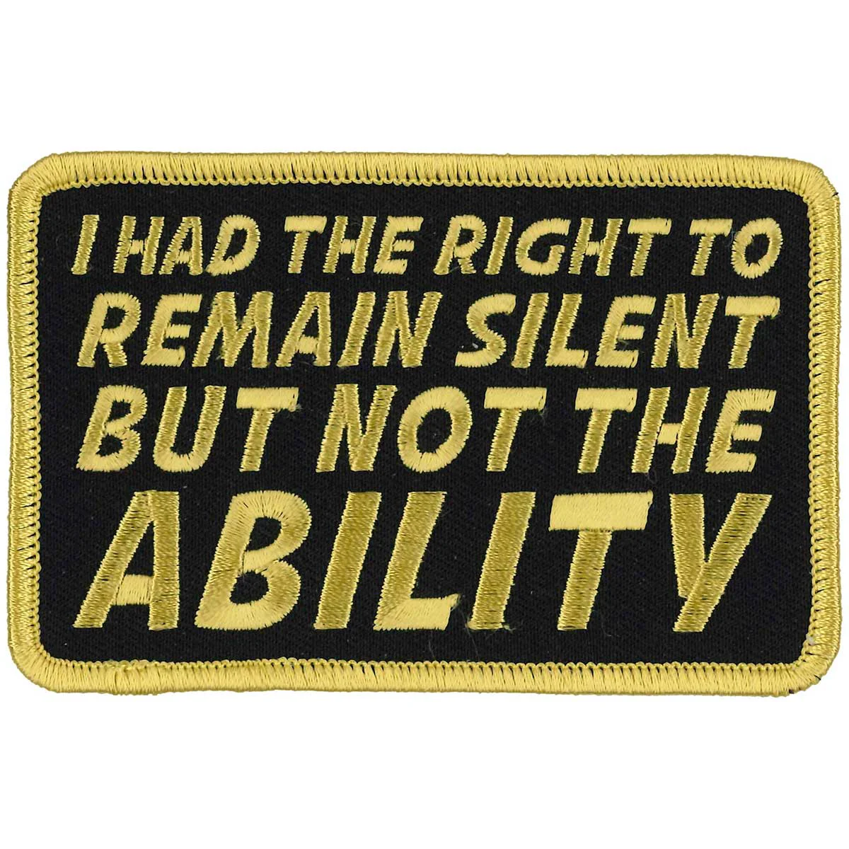 Excellent Hot Leathers PPW1022 4 Inch Right to Remain Silent Patch Selected