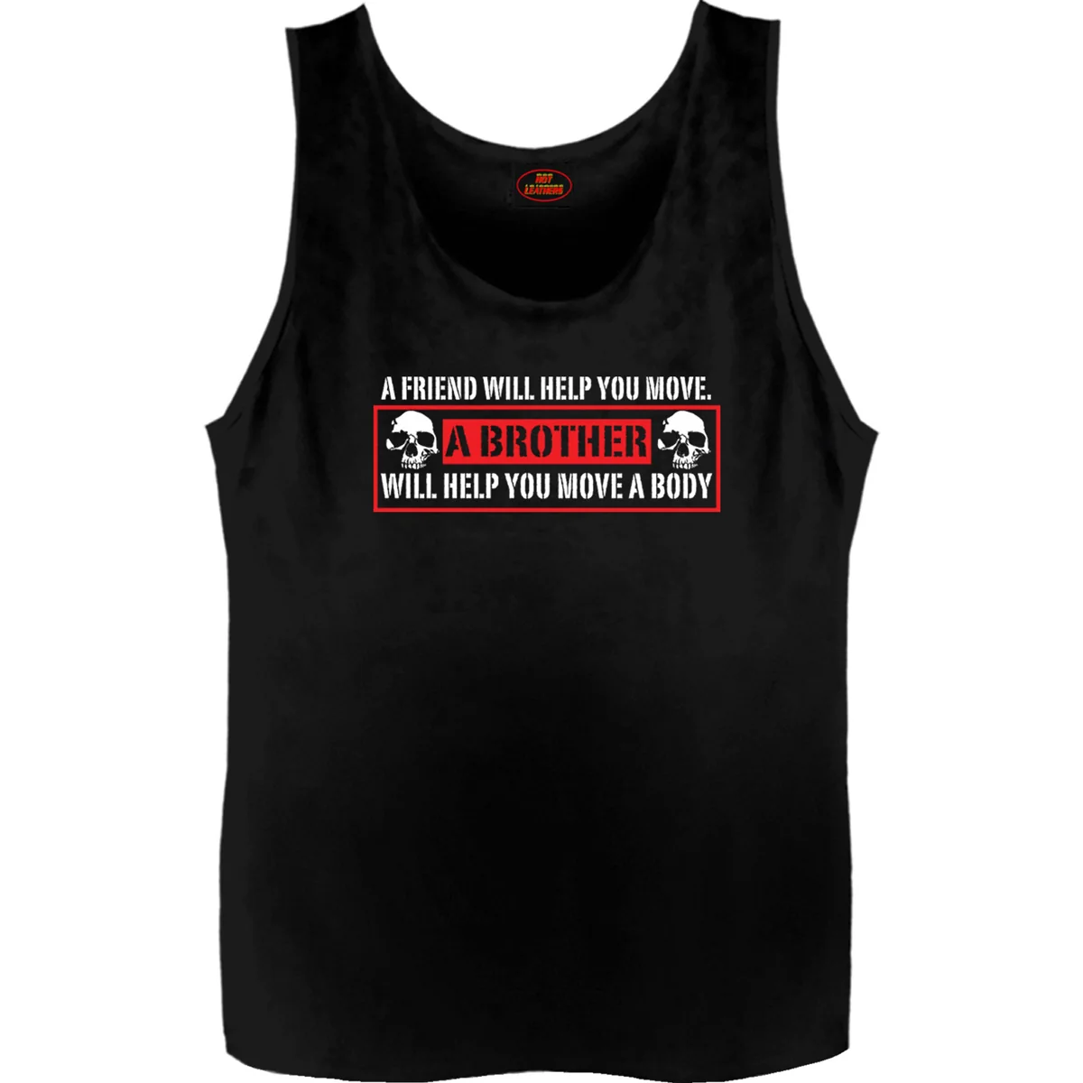 Solid Hot Leathers GMT3530 Men s Black Move a Body Tank Top Shirt Secure