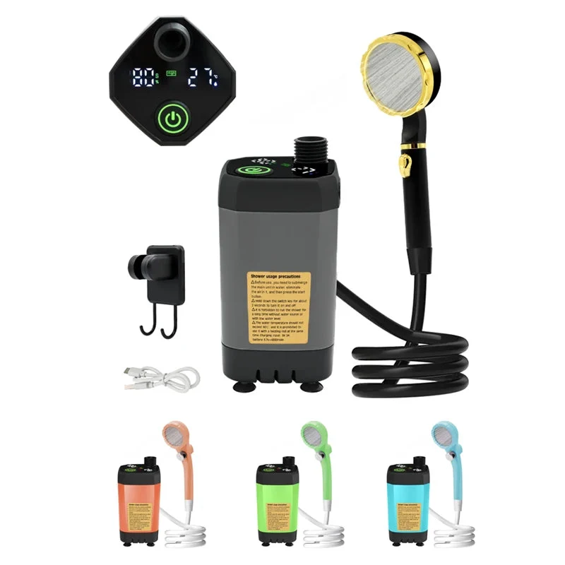 Dependable 6000mAh Portable Camping Shower Pump Digital Display Original Design