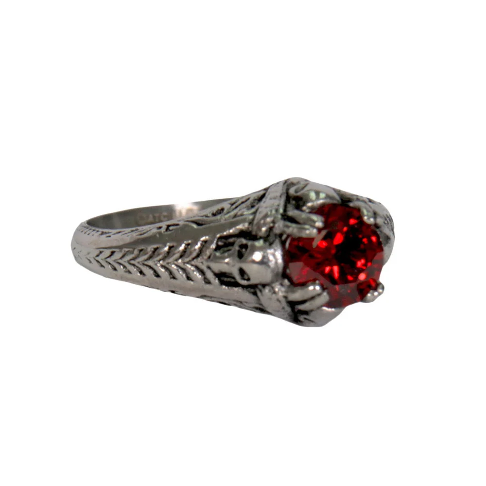 Elite Hot Leathers JWR1125 Women’s Red ‘Stone Solitaire’ Stainless Steel Ring Fine Crafted