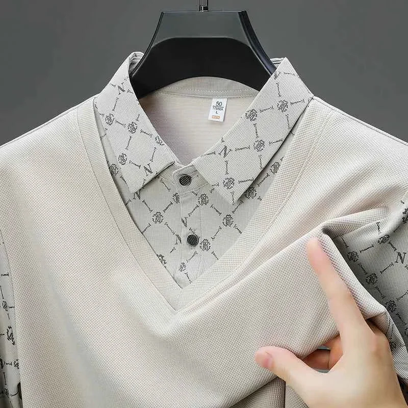 Superior Men’s Long Sleeve Polo Shirt with Two Piece Design for Casual Business Style Responsible