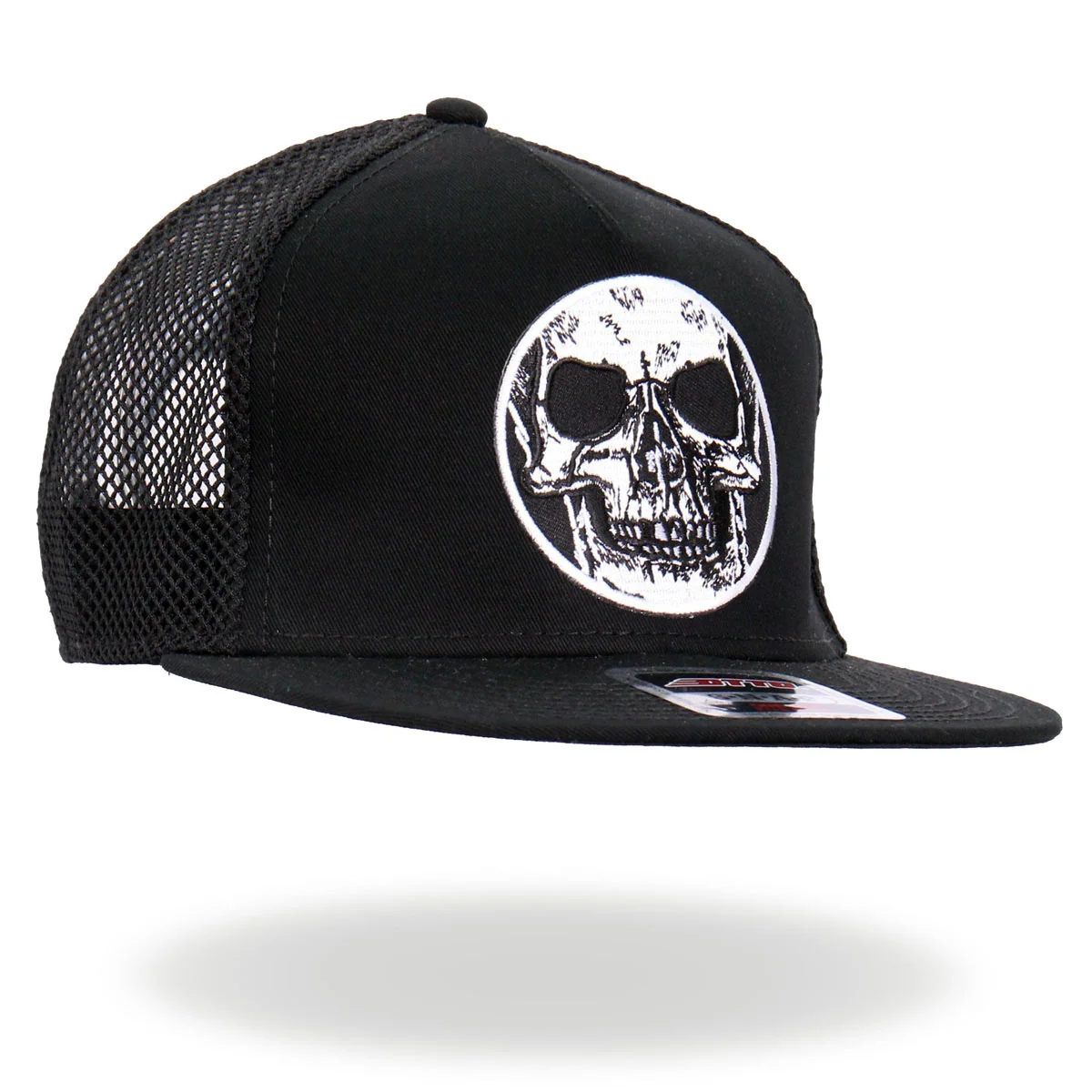 Detailed Hot Leathers GSH2023 Black Circle Skull Snapback Hat Durable