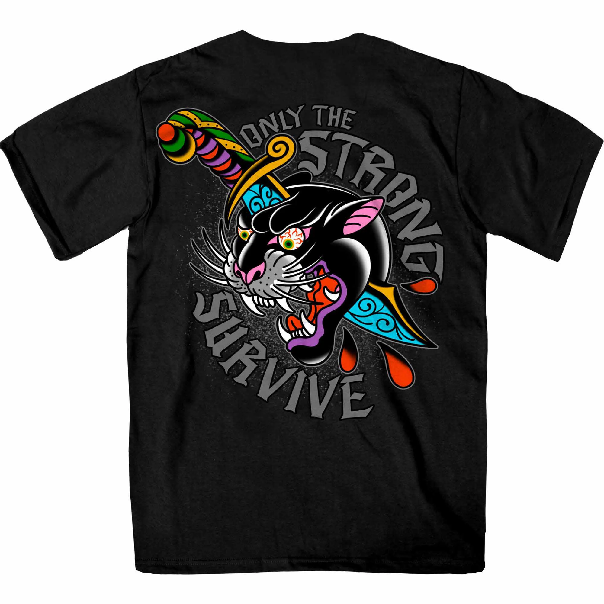 Expertly Made Hot Leathers GMD1516 Men’s Black Panther Tattoo Short Sleeve T-Shirt Trusted