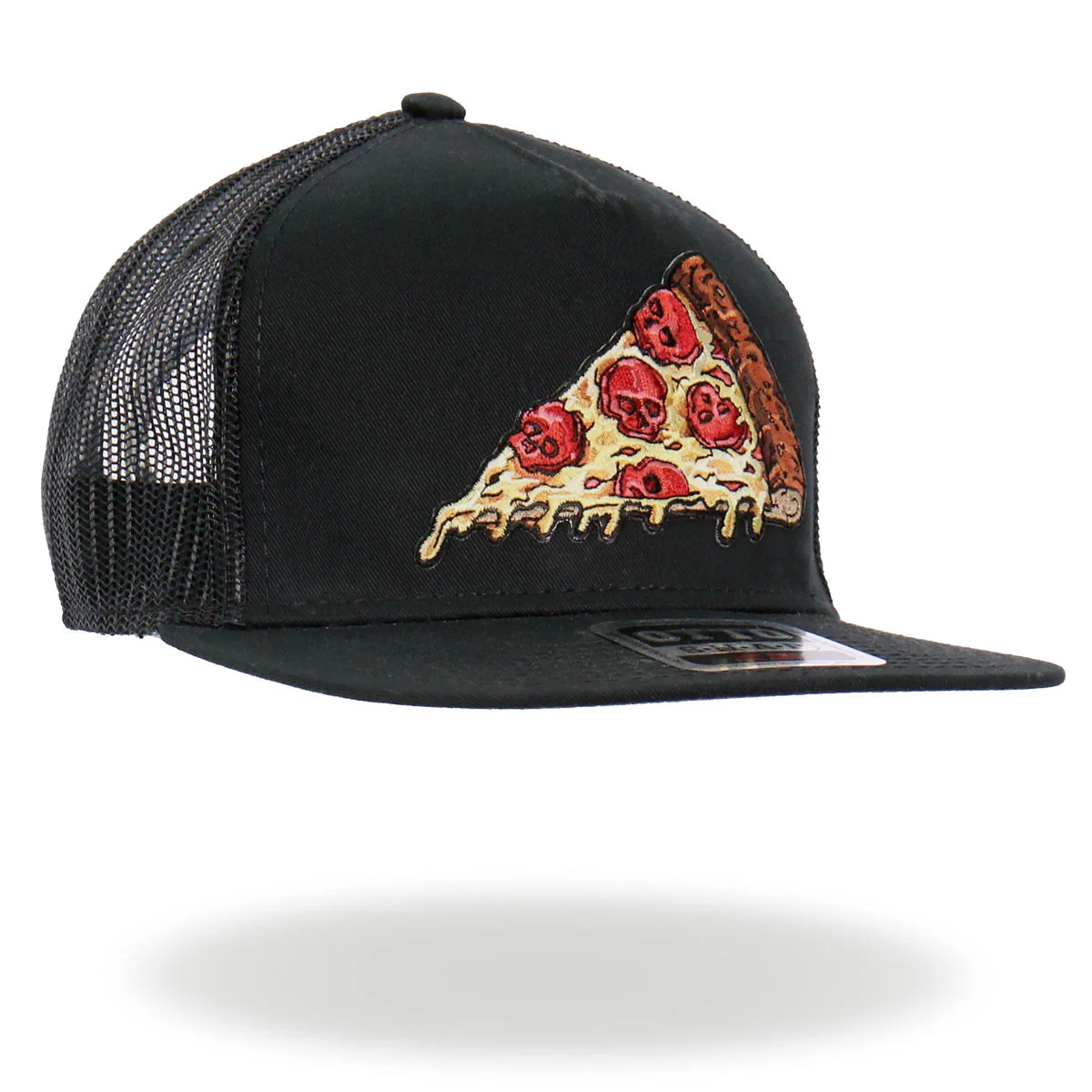 Fast Hot Leathers GSH2024 Black Pepperoni Skull Pizza Snapback Hat Carefully Designed