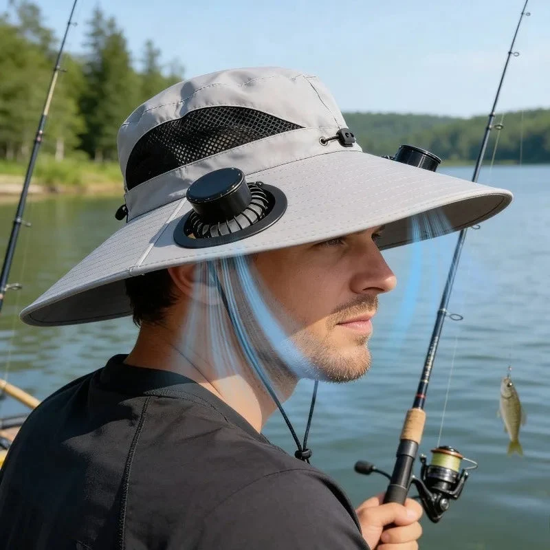 Outstanding Solar Powered Sun Hat with Cooling Fan UV Protection Dependable