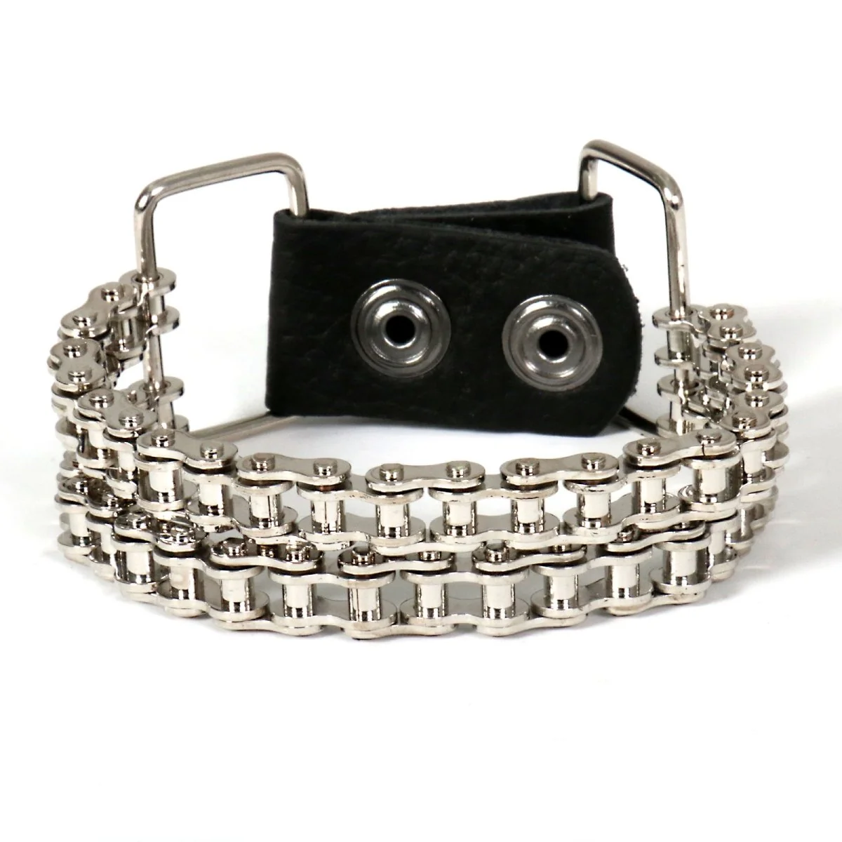 Exclusive Hot Leathers JWB5102 Double Bike Chain Bracelet Solid