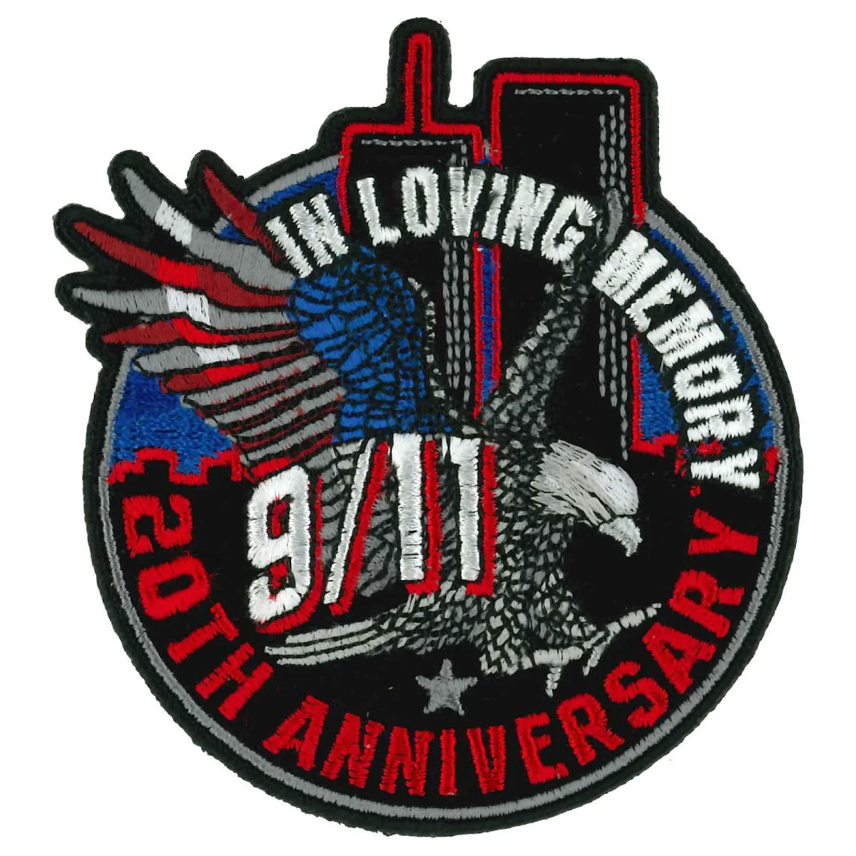 Smooth Hot Leathers PPQ1653 9-11 20th Anniversary Eagle Towers 3.5 Patch Verified