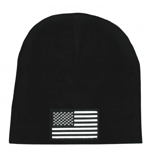 Powerful Hot Leathers KHB5002 Black and White American Flag Knit Hat Consistent