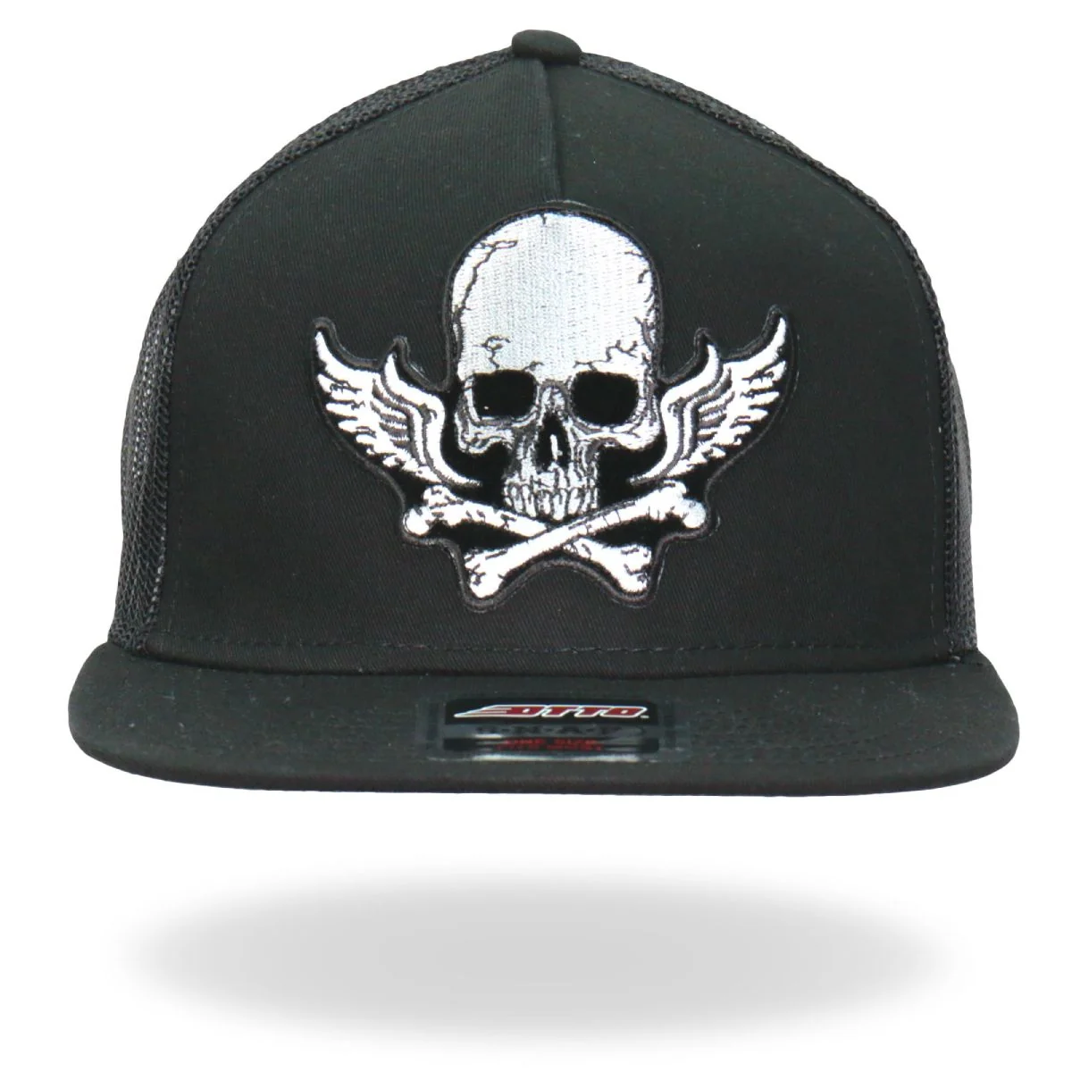 Outstanding Hot Leathers GSH2017 Skull Bones Wings Snapback Hat Lightweight