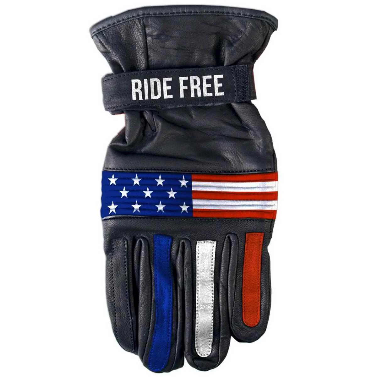 Contemporary Hot Leathers GVM1303 Uni-Sex Ride USA Flag Leather Gloves Functional