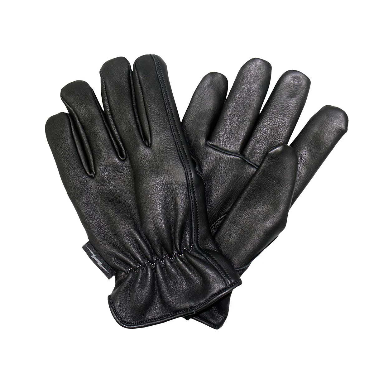 High-End Hot Leathers GVD2003 Uni-Sex ‘Grey and Black Flannel Lined’ Deer Skin Leather Gloves High-Quality
