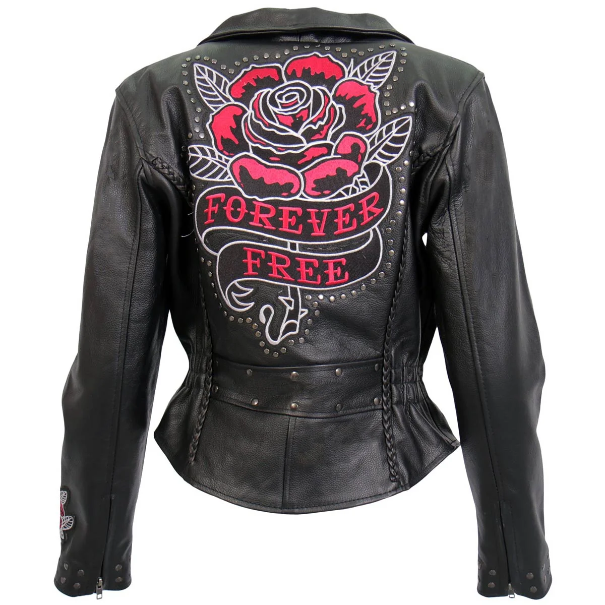 Functional Hot Leathers Ladies Black Leather Motorcycle Jacket – JKL2001 JKL2001 Specialty