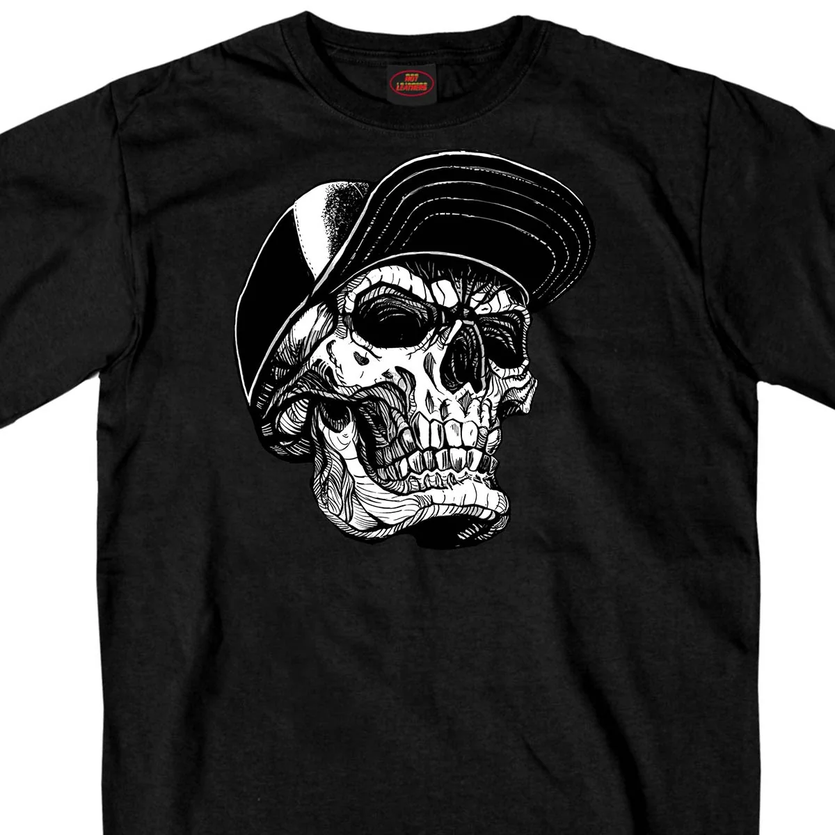 Responsible Hot Leathers GMS1465 Men’s Black ‘Snapback Skull’ T-Shirt Powerful