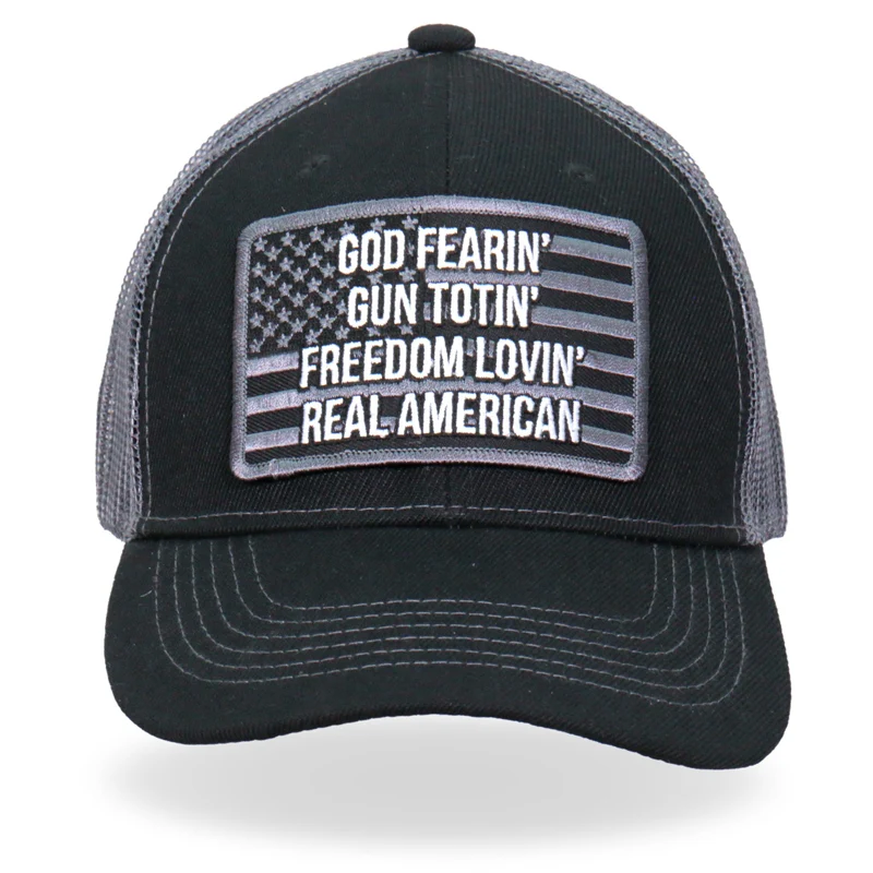 Verified Hot Leathers GSH1032 God Fearing Gun Trucker Hat Safe