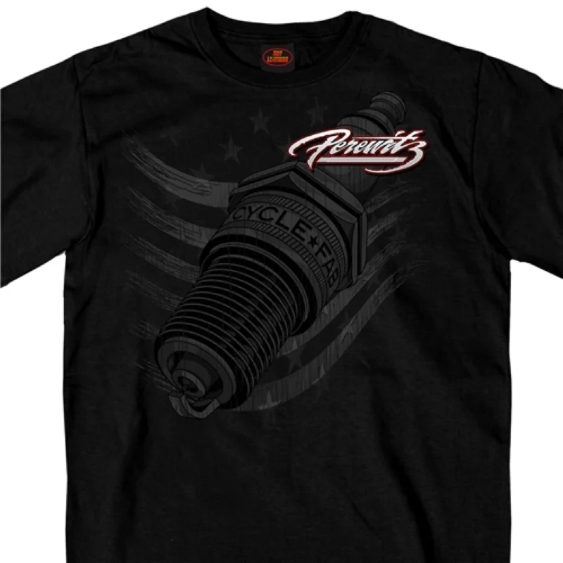 Elegant Perewitz PFM1006 Men s Spark Plug Black T-Shirt Casual