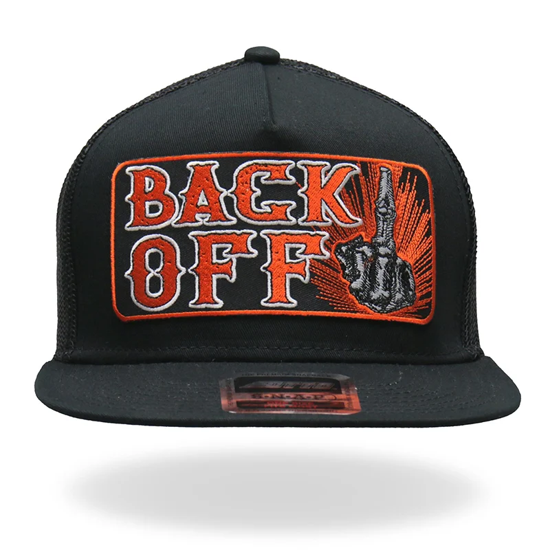 Verified Hot Leathers GSH1020 Black Back Off Bone Finger Snap Back Hat Next-Generation