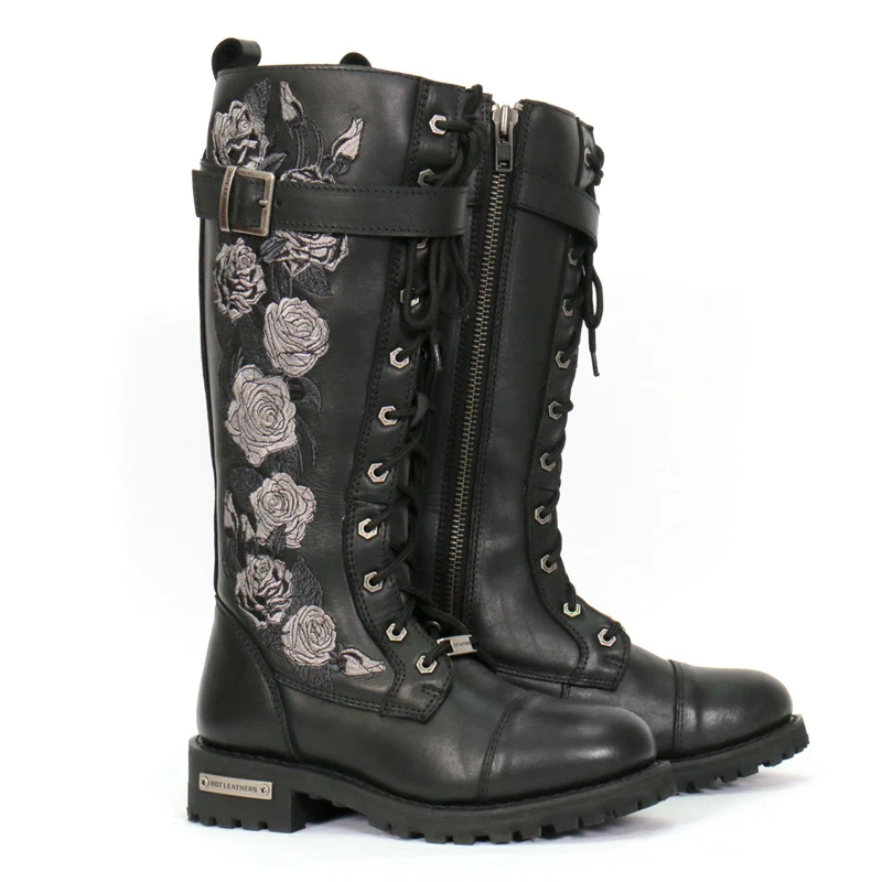 Certified Hot Leathers Women’s Wild Rose Black Knee-High Boots – BTL1007Wild RoseWild Rose Secure
