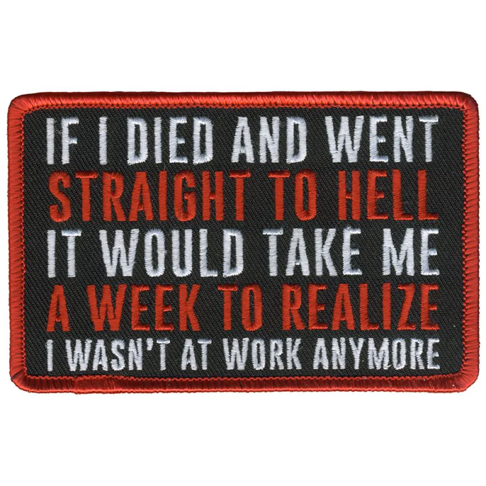 Reusable Hot Leathers PPL9798 Week To ize 4 x 3 Patch Durable