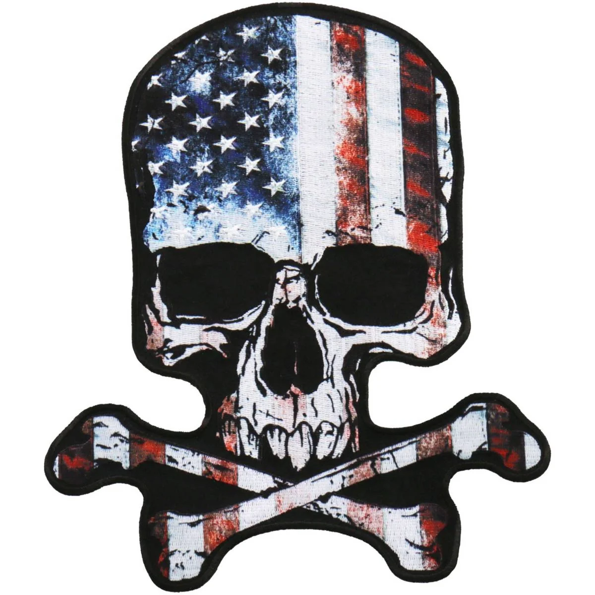 Expertly Made Hot Leathers PPA9989 8X9 Inch Skull American Flag Patch Elite