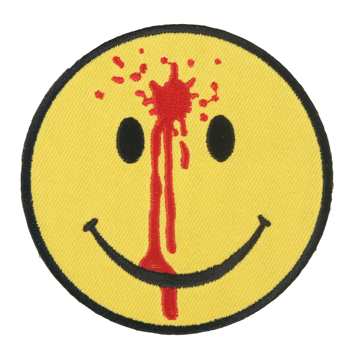 Detailed Hot Leathers PPL9328 Smiley Face Bullet Hole Embroidered 3 x 3 Patch Consistent