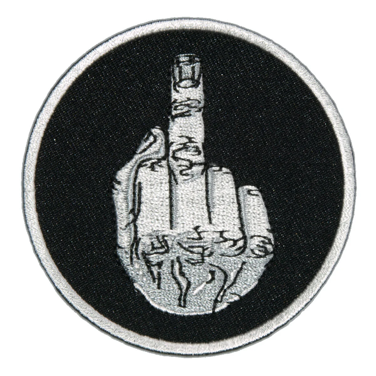 Sustainable Hot Leathers PPL9375 Circle Middle Finger 3 x 3 Patch Premium
