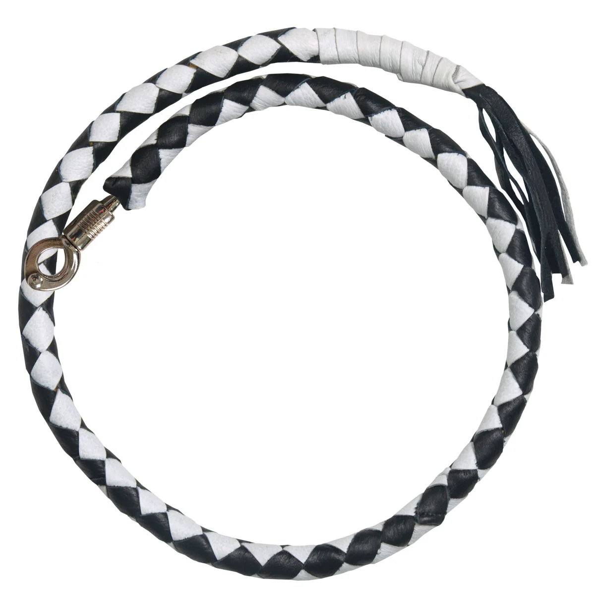 Next-Generation Hot Leathers MWH1103 Get Back Black and White Leather Whip Contemporary