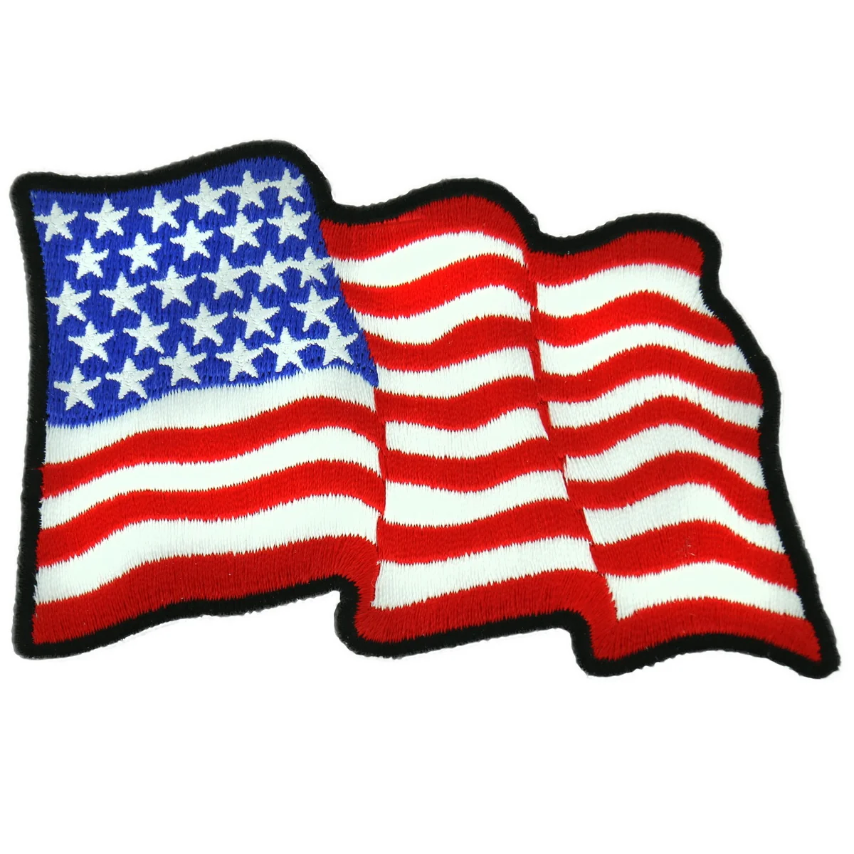 Superior Hot Leathers PPL3812 Wavy U.S. Flag 4 x 3 Patch High-End