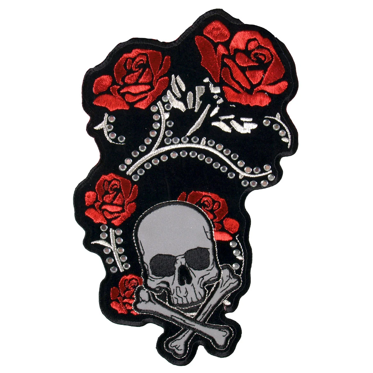 Official Hot Leathers PPB1090 Reflective Skulls N BNS 4 x 3 Patch Lightweight