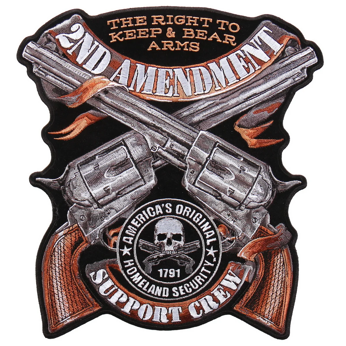 Unique Hot Leathers PPA9449 Crossed Pistols 8 x10 Patch Green