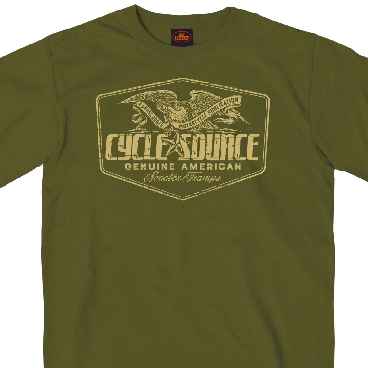 Expertly Made Cycle Source Magazine CSM1007 Men s Eagle Military Green T-Shirt Breathable