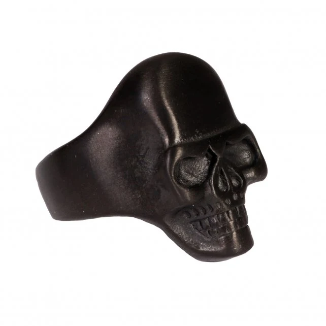 Genuine Hot Leathers JWR2127 Men’s Black Matte Smooth Skull Stainless Steel Ring Proven