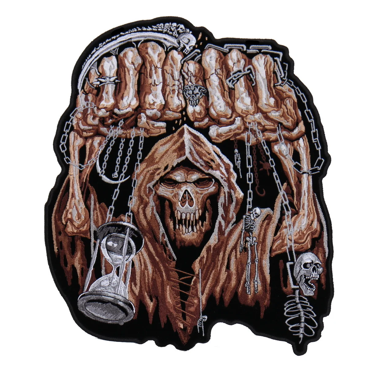 Traditional Hot Leathers PPA7549 Huge Fist Skull 10 x 12 Patch Functional